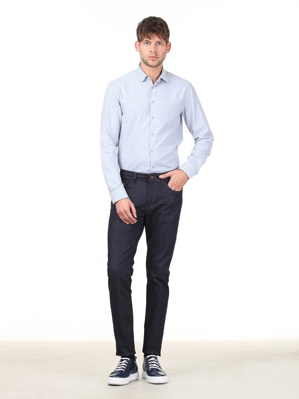 KİP - Lacivert Slim Fit Denim Pamuk Karışımlı Pantolon KİP - Lacivert Slim Fit Denim Pamuk Karışımlı Pantolon