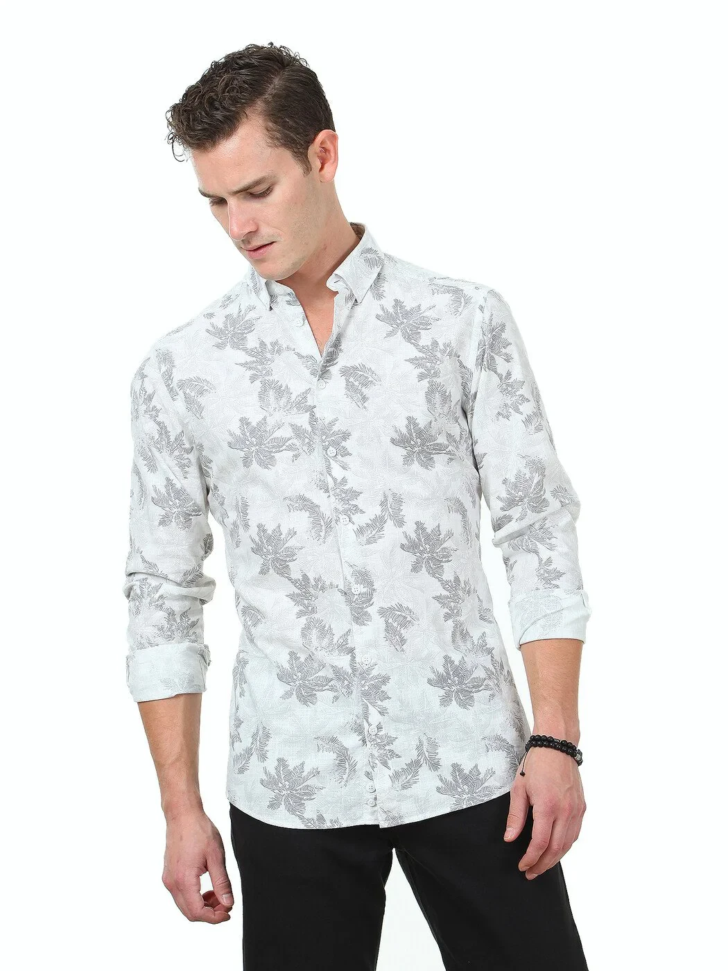 KİP - Açık Mavi Baskılı Slim Fit Dokuma Casual %100 Pamuk Gömlek KİP - Açık Mavi Baskılı Slim Fit Dokuma Casual %100 Pamuk Gömlek