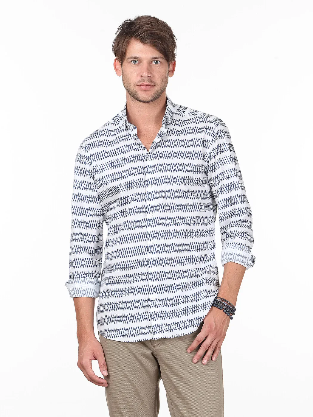 KİP - Lacivert Baskılı Slim Fit Dokuma Casual %100 Pamuk Gömlek KİP - Lacivert Baskılı Slim Fit Dokuma Casual %100 Pamuk Gömlek