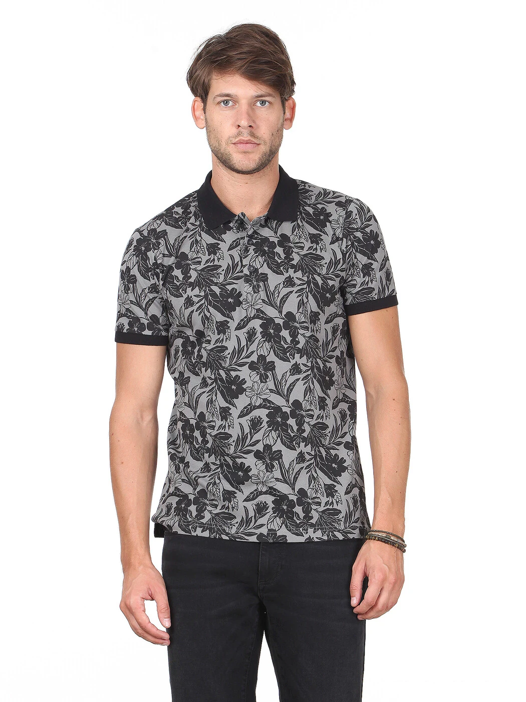 KİP - Siyah Baskılı Polo Yaka %100 Pamuk T-Shirt KİP - Siyah Baskılı Polo Yaka %100 Pamuk T-Shirt