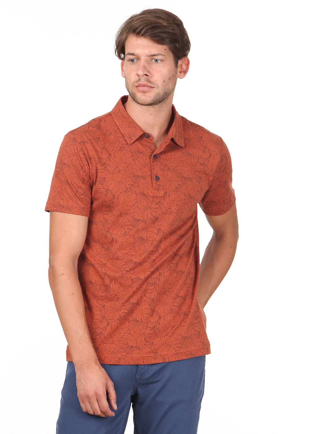KİP - Turuncu Baskılı Polo Yaka %100 Pamuk T-Shirt KİP - Turuncu Baskılı Polo Yaka %100 Pamuk T-Shirt