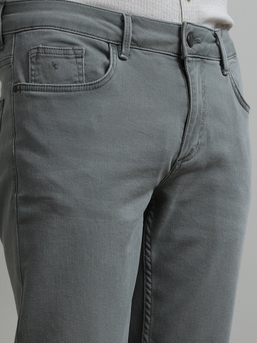 Açık Yeşil Slim Fit Denim Pamuk Karışımlı Pantolon - Thumbnail