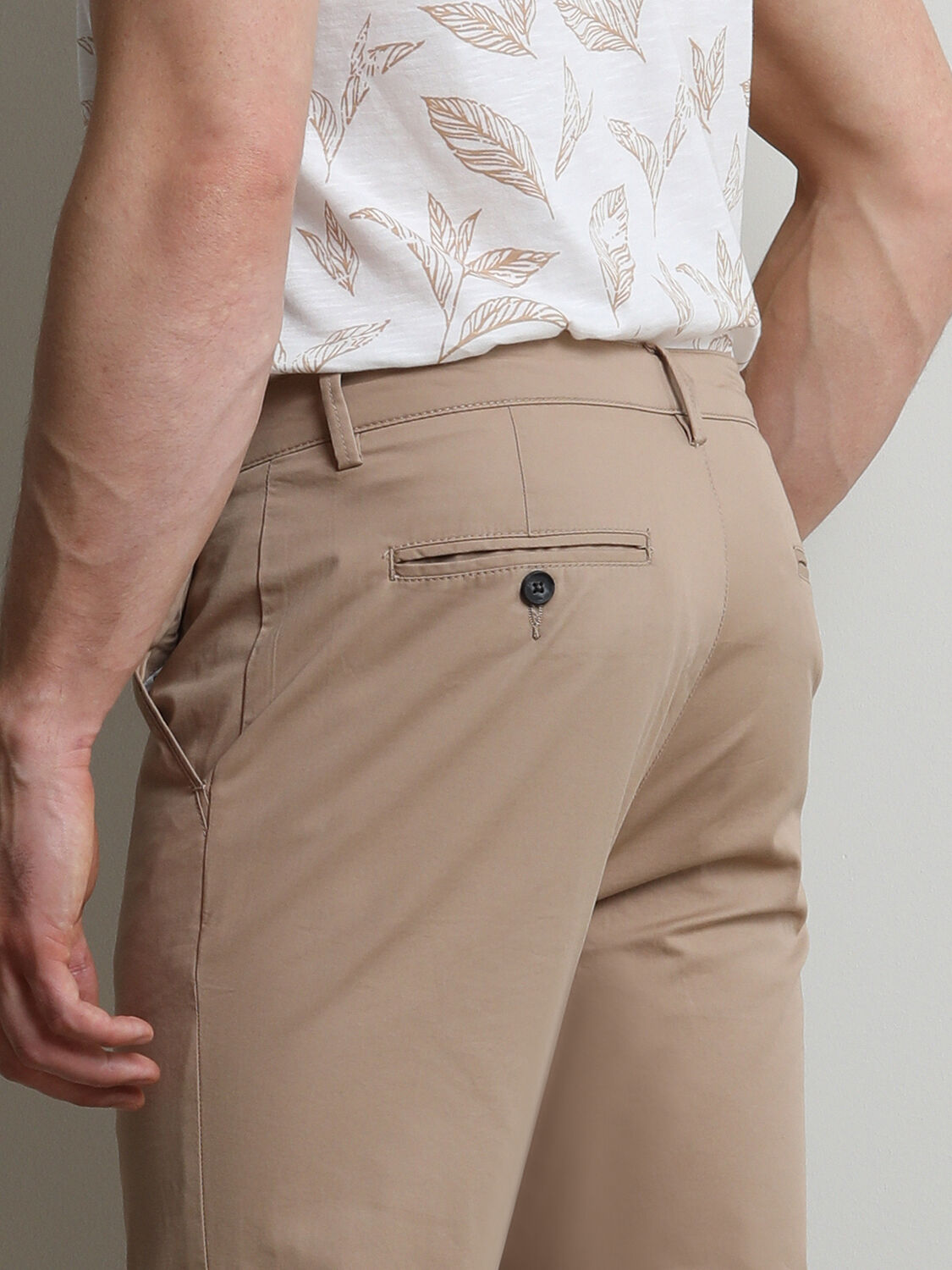 Safran Düz Dokuma Regular Fit Casual Pamuk Karışımlı Pantolon