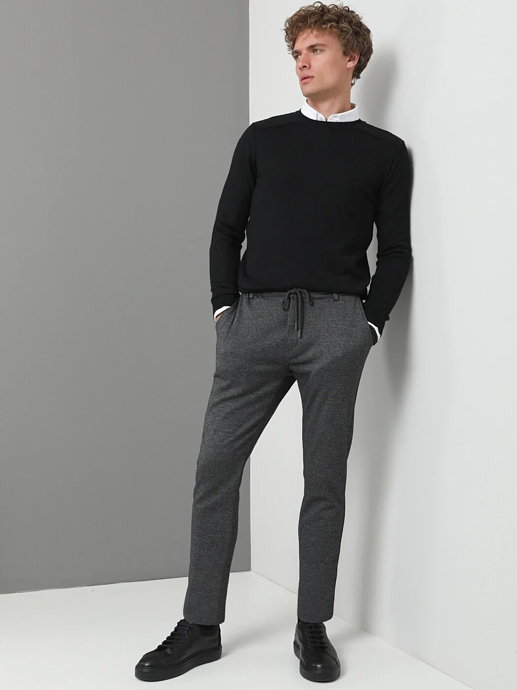 KİP - Gri Düz Dokuma Slim Fit Smart Casual Pamuk Karışımlı Pantolon KİP - Gri Düz Dokuma Slim Fit Smart Casual Pamuk Karışımlı Pantolon