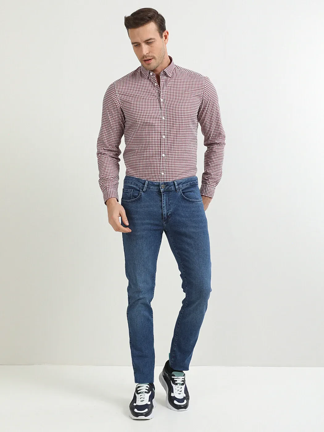 KİP - Lacivert Slim Fit Denim Pamuk Karışımlı Pantolon KİP - Lacivert Slim Fit Denim Pamuk Karışımlı Pantolon