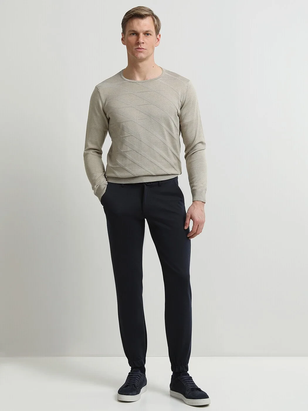 KİP - Lacivert Dokuma Jogging Fit Smart Casual Pantolon KİP - Lacivert Dokuma Jogging Fit Smart Casual Pantolon