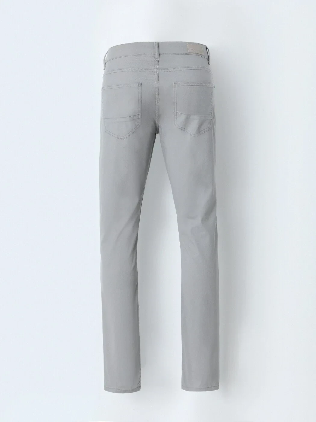 Açık Gri Dokuma Slim Fit Casual Pamuk Karışımlı Pantolon - 3
