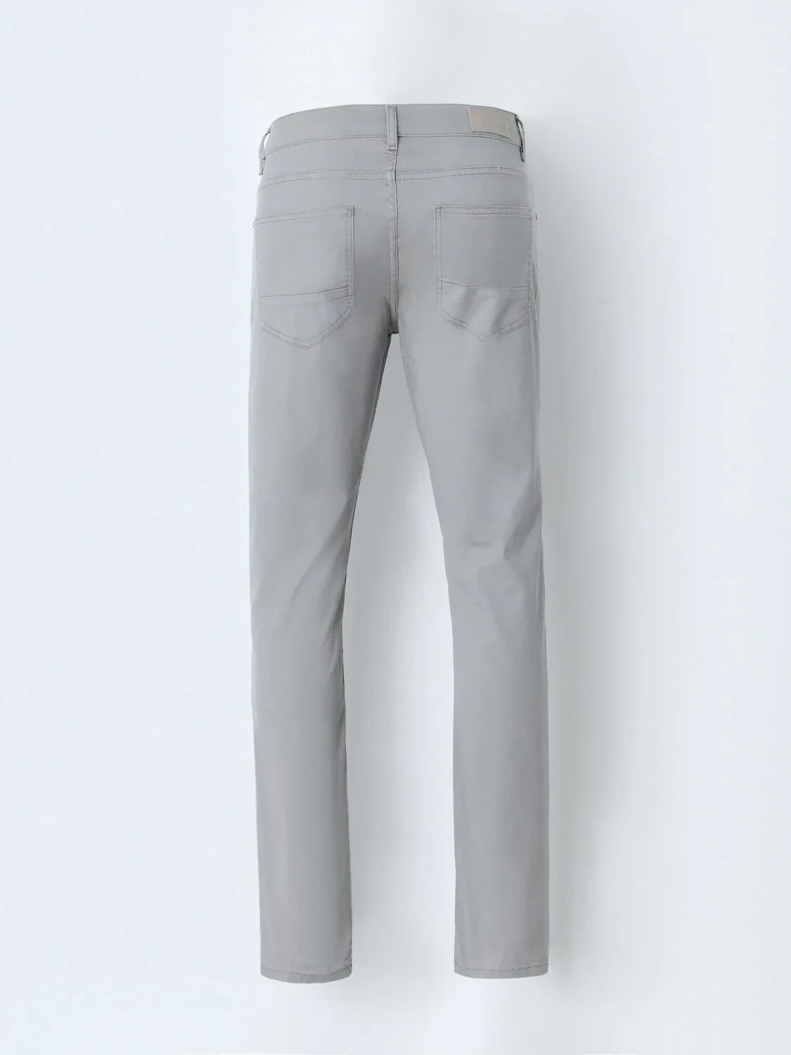 Açık Gri Dokuma Slim Fit Casual Pamuk Karışımlı Pantolon - 3
