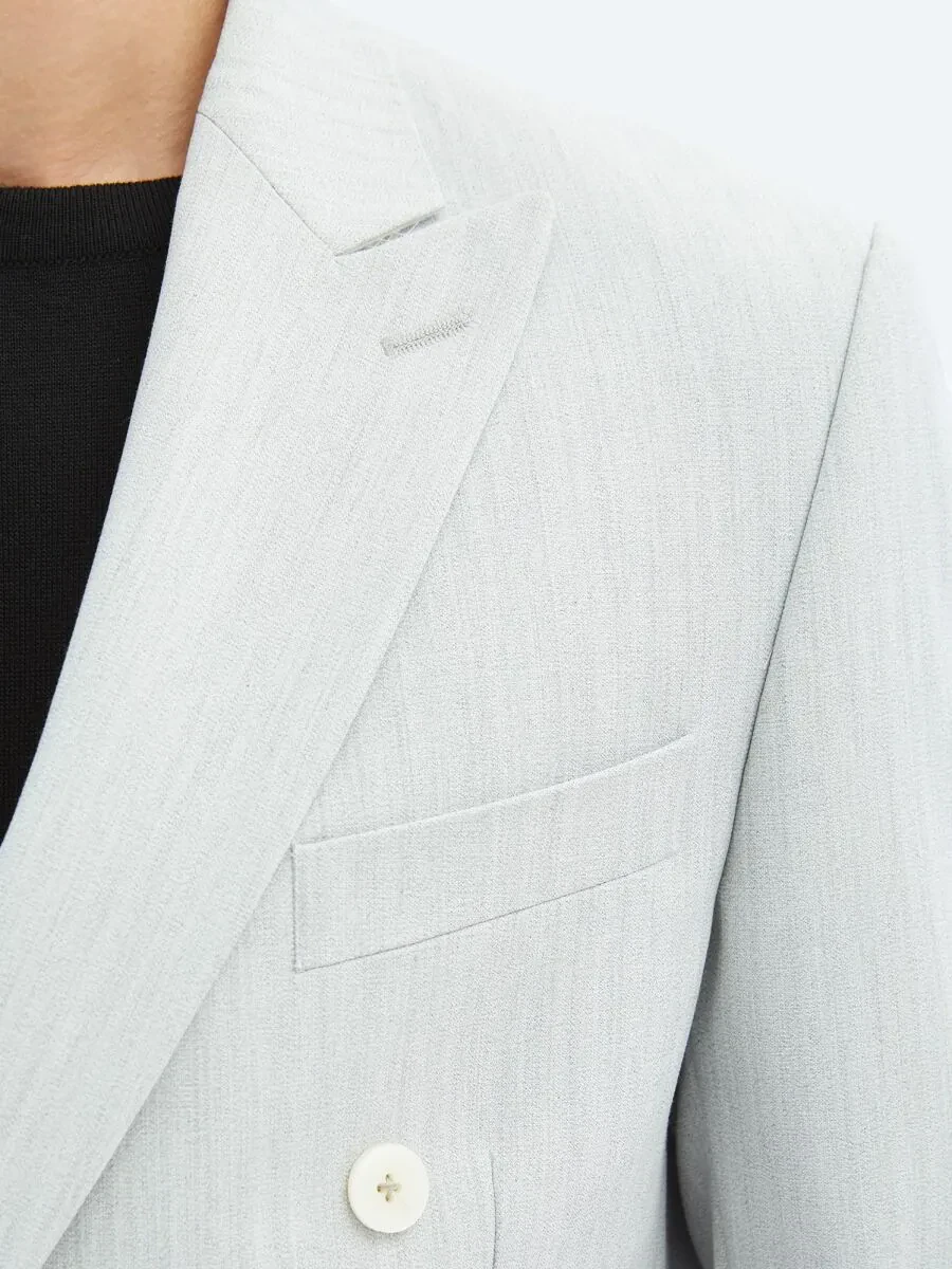 Açık Gri Düz Modern Fit Takım Elbise - 6