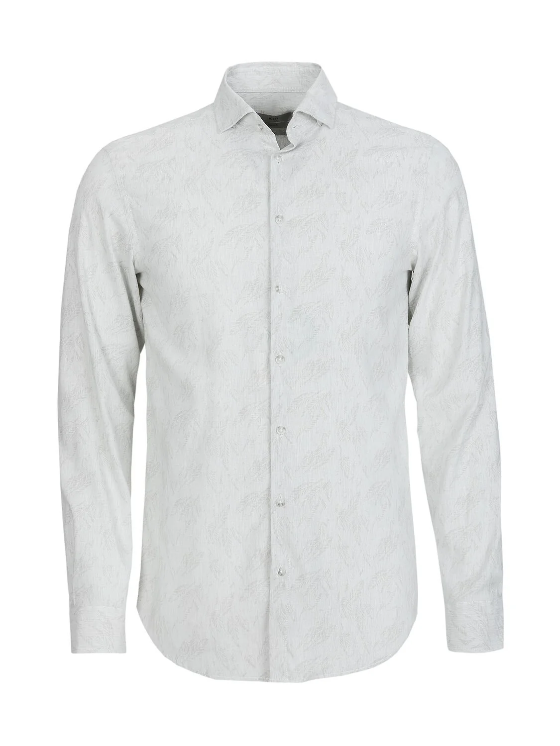 Açık Haki Desenli Regular Fit Dokuma Casual Pamuk Karışımlı Gömlek - 6