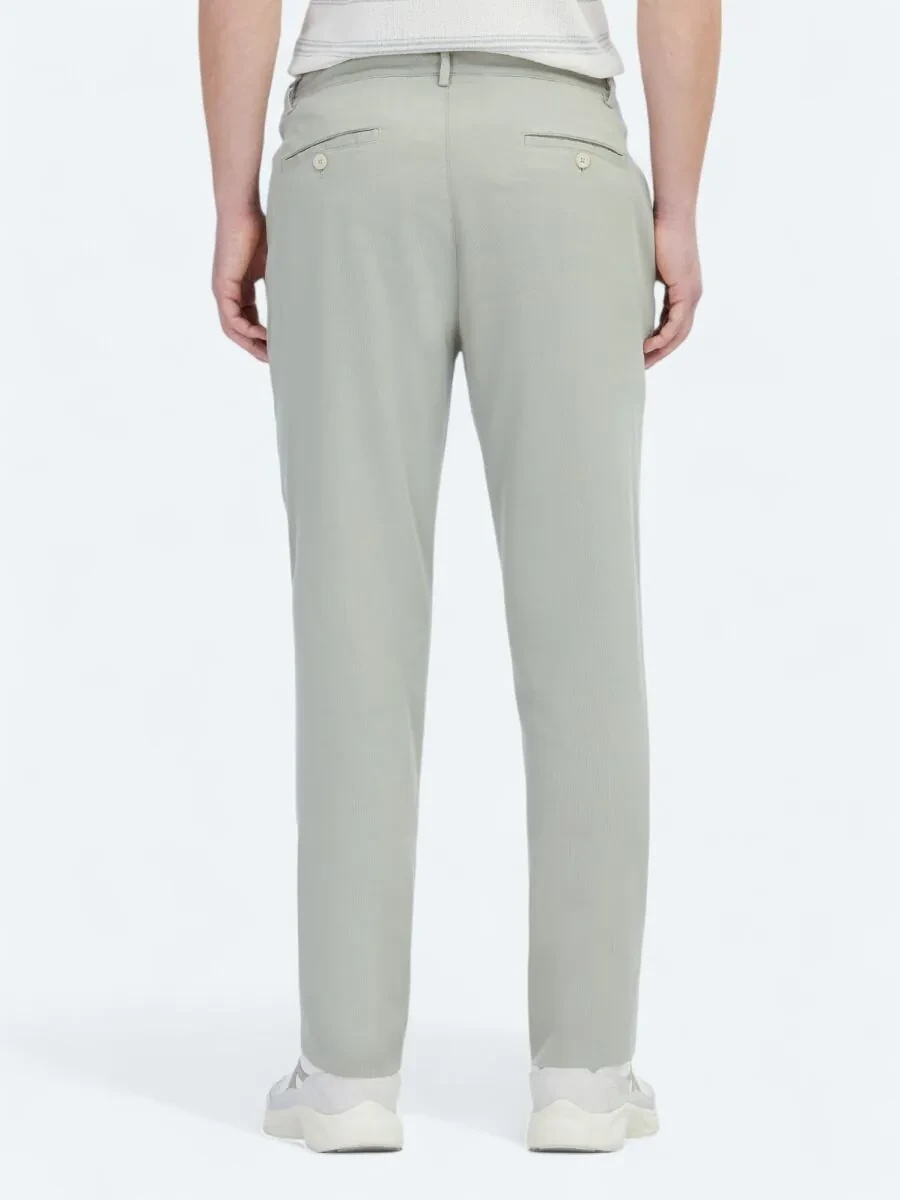 Açık Haki Dokuma Jogging Fit Casual Pamuk Karışımlı Pantolon - 4