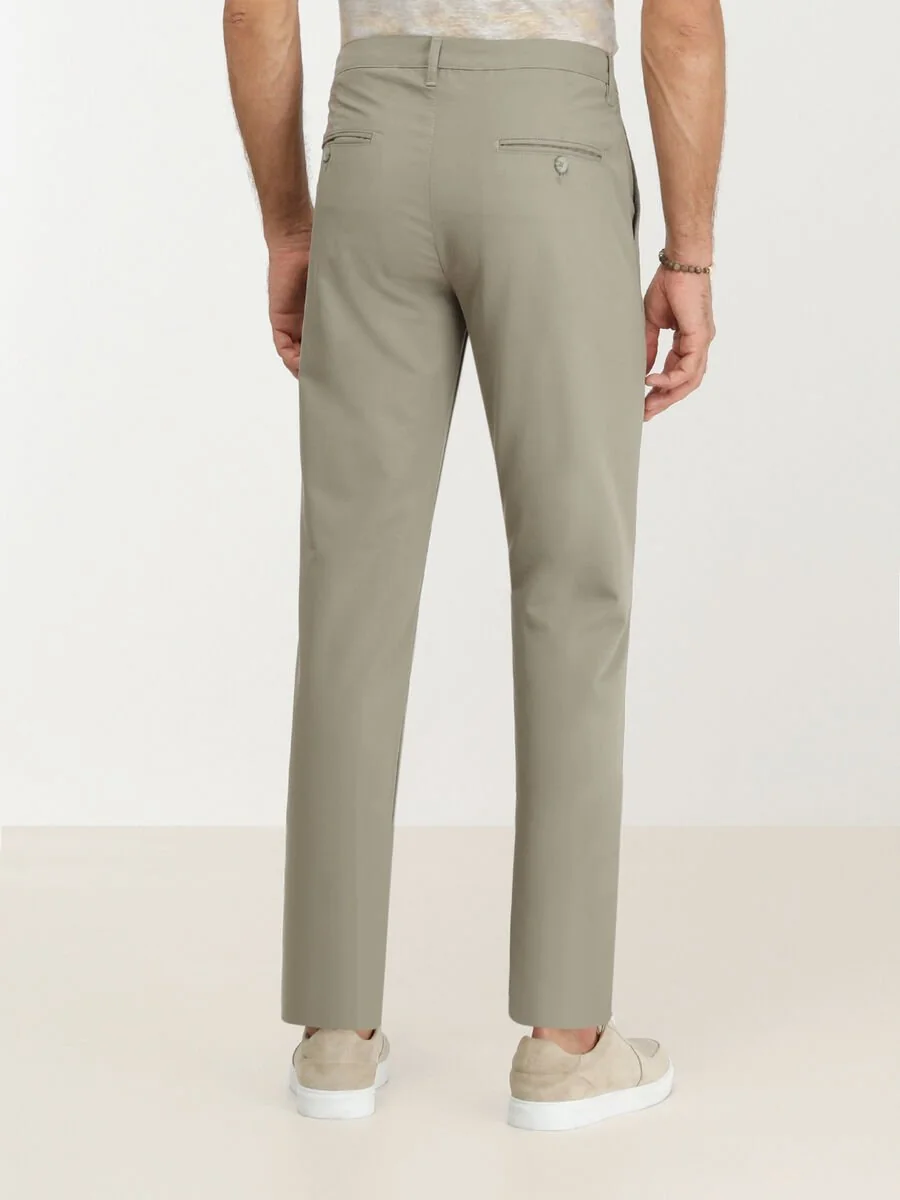 Açık Haki Dokuma Slim Fit Casual Pantolon - 4