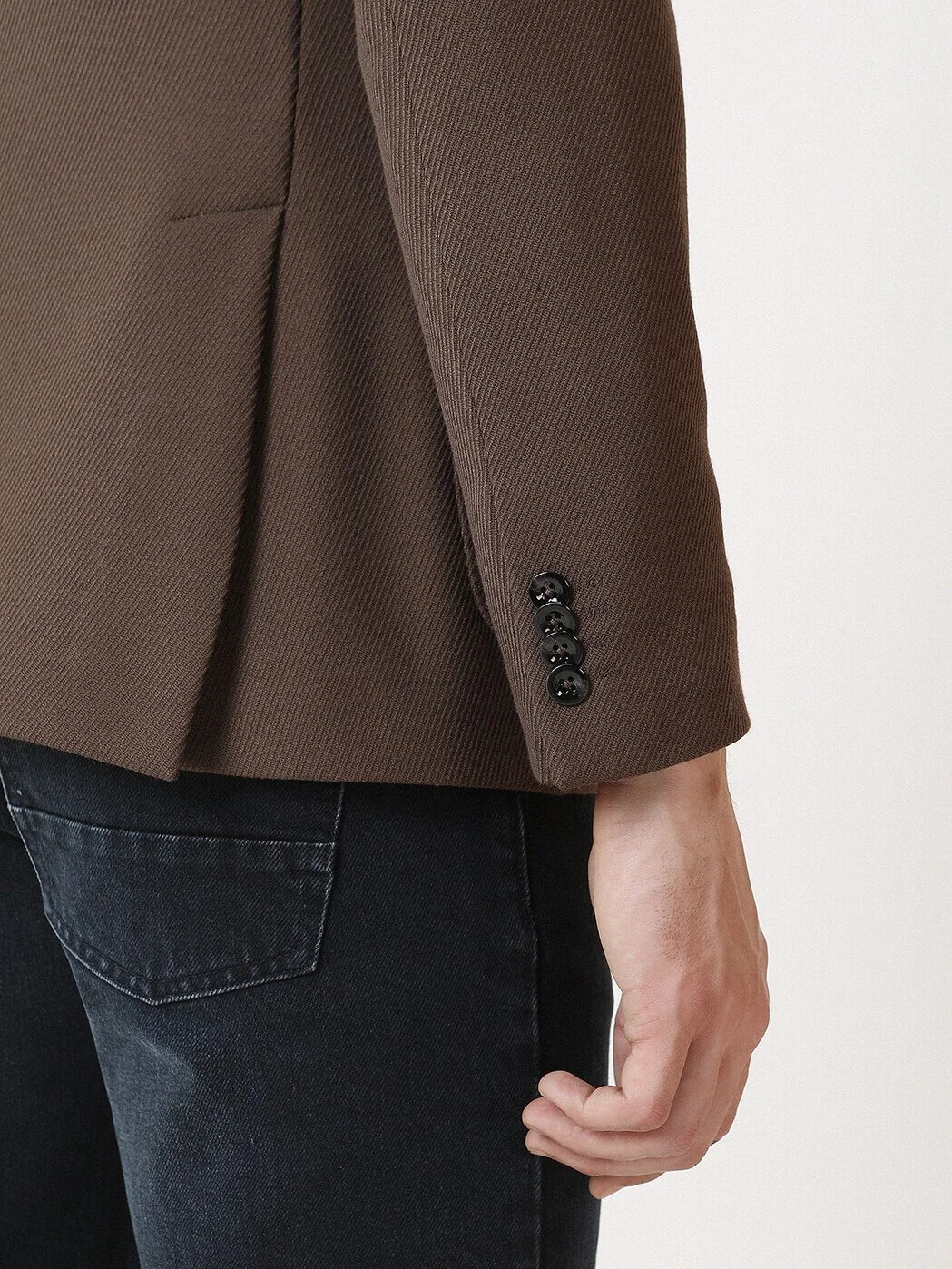Açık Kahve Desenli Slim Fit Ceket - 4