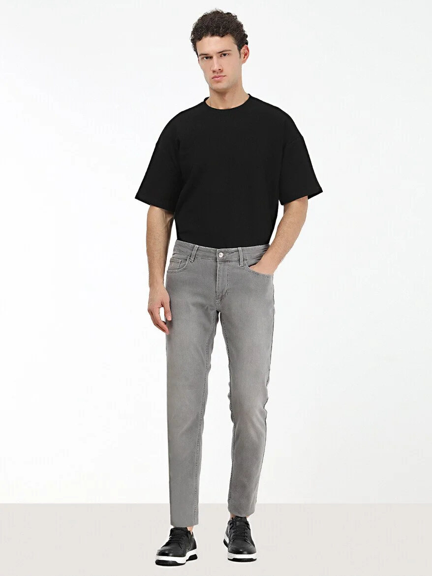 Açık Kahve Slim Fit Denim Pamuk Karışımlı Pantolon - 2