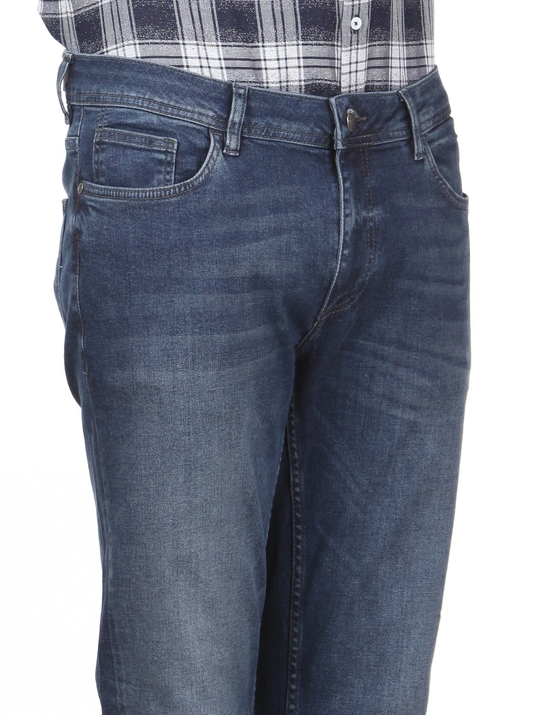Açık Lacivert Denim Pamuk Karışımlı Pantolon - 3