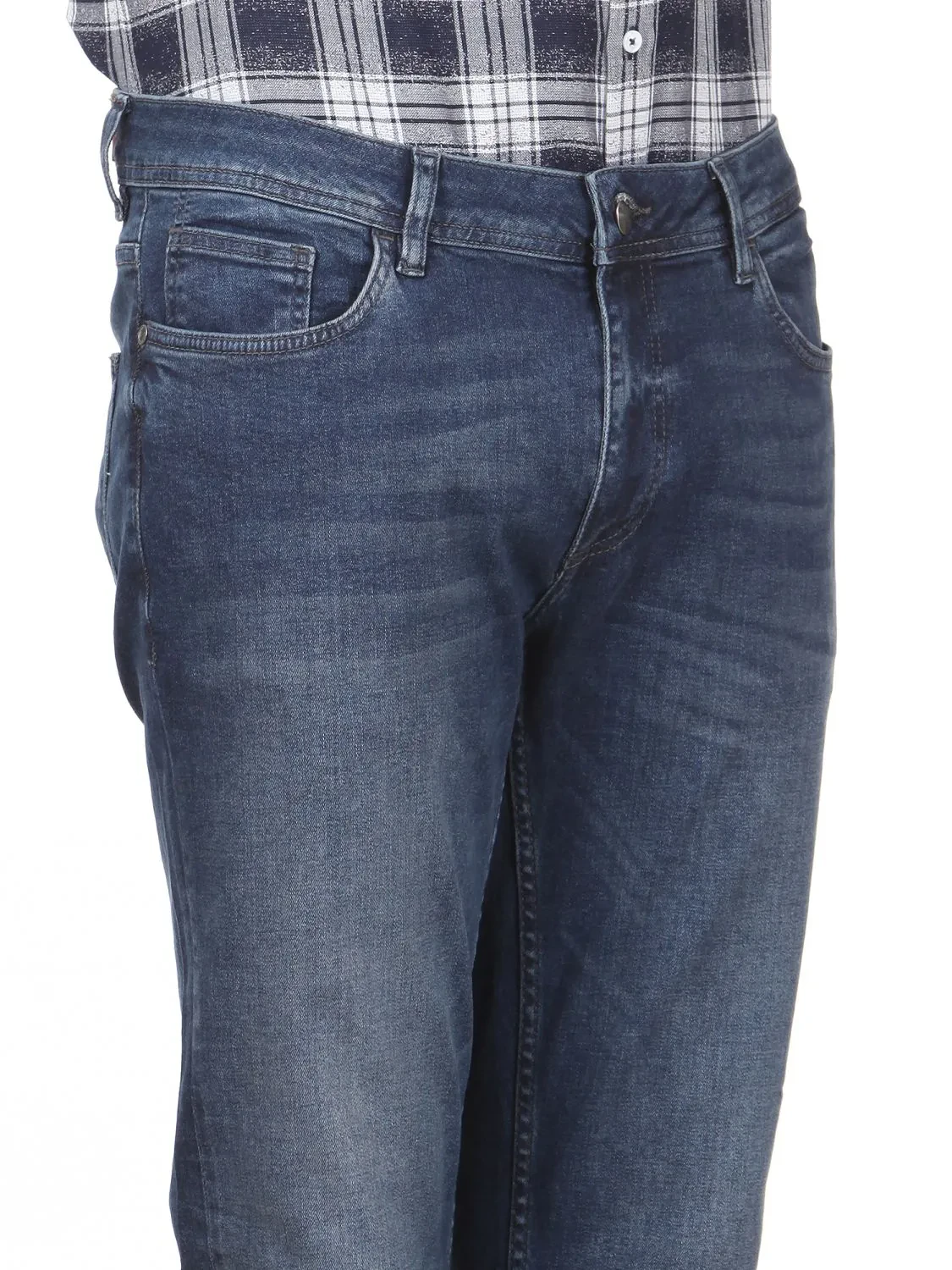 Açık Lacivert Denim Pamuk Karışımlı Pantolon - 3