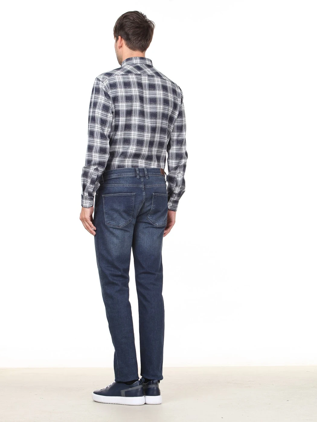 Açık Lacivert Denim Pamuk Karışımlı Pantolon - 4