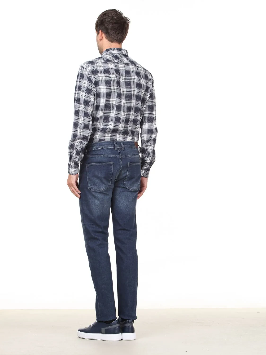 Açık Lacivert Denim Pamuk Karışımlı Pantolon - 4