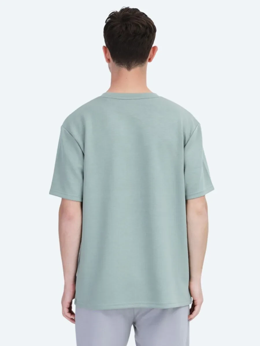 Açık Yeşil Düz Bisiklet Yaka T-Shirt - 6