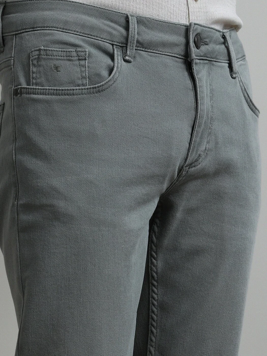 Açık Yeşil Slim Fit Denim Pamuk Karışımlı Pantolon - 4