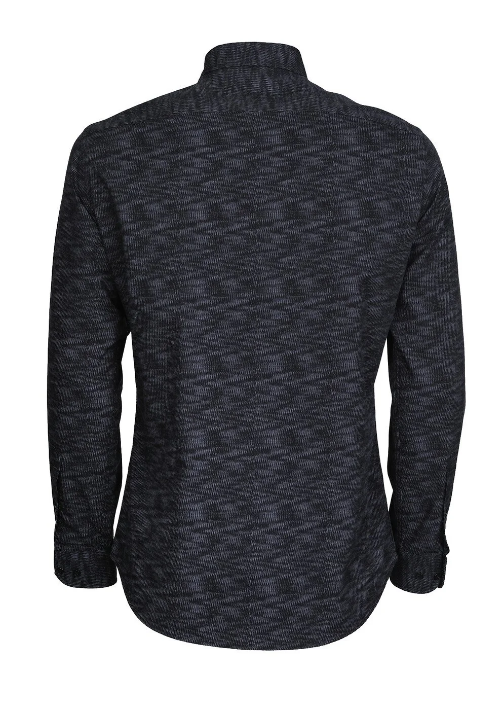 Antrasit Baskılı Slim Fit Dokuma Casual %100 Pamuk Gömlek - 7