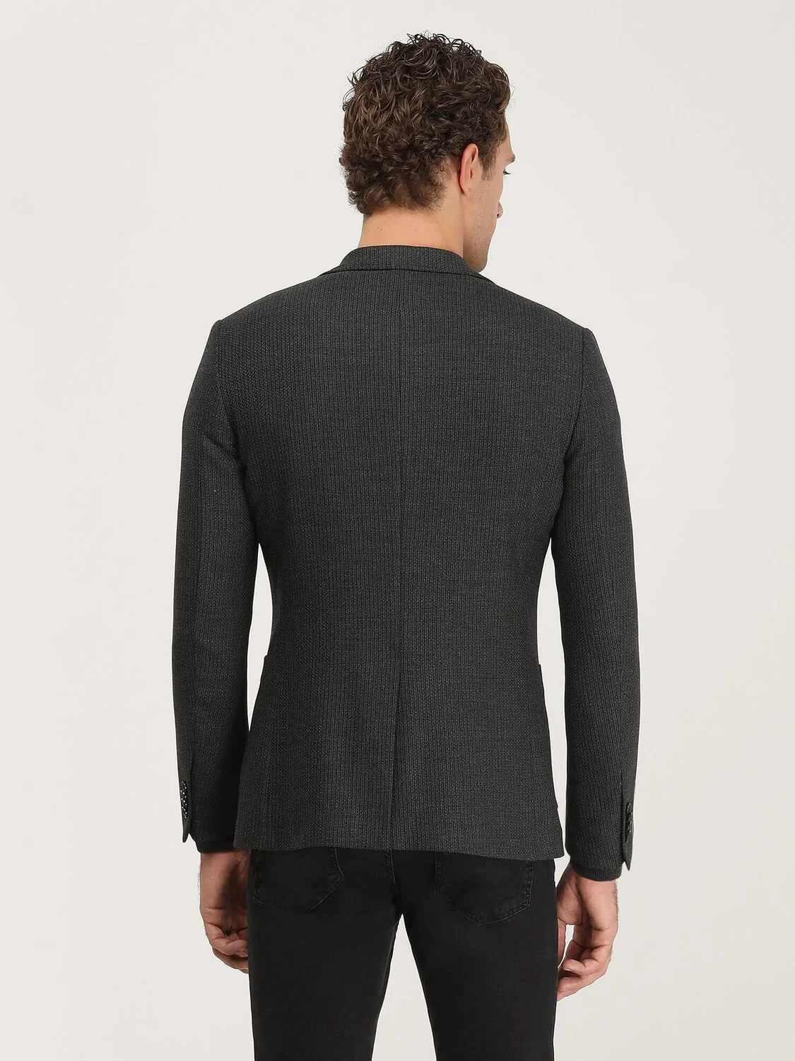 Antrasit Çizgili Modern Fit Ceket - 7