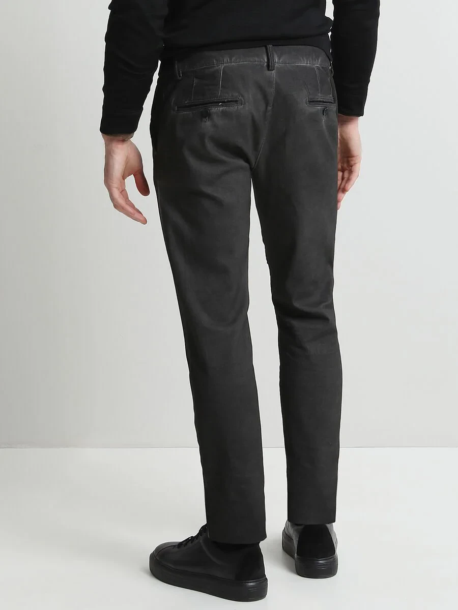 Antrasit Dokuma Fitted Fit Casual Pamuk Karışımlı Pantolon - 4