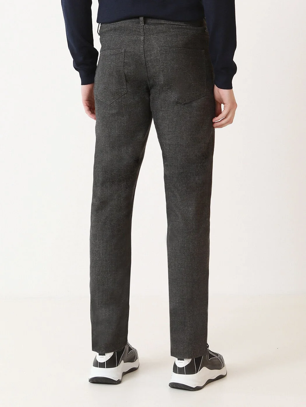 Antrasit Dokuma Slim Fit Casual Pamuk Karışımlı Pantolon - 4