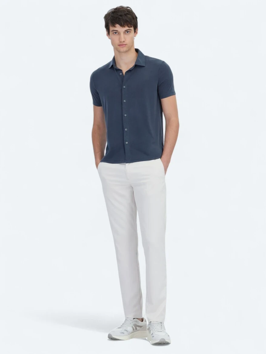 Antrasit Düz Regular Fit Casual Gömlek - 2