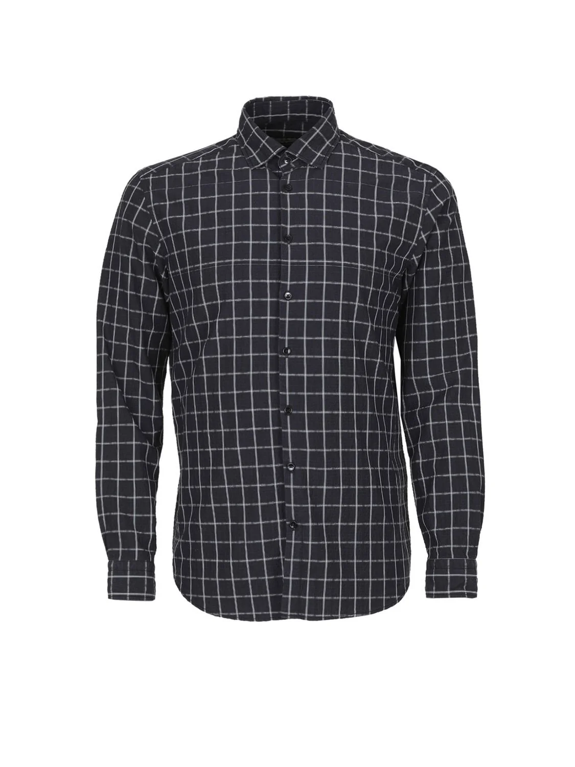 Antrasit Kareli Regular Fit Dokuma Casual Pamuk Karışımlı Gömlek - 6