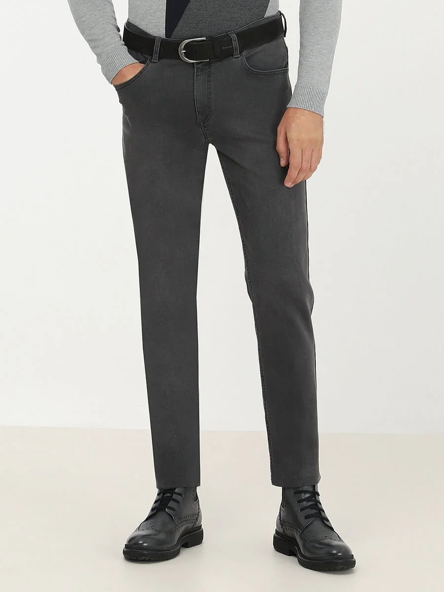 Antrasit Slim Fit Denim Pamuk Karışımlı Pantolon - 1