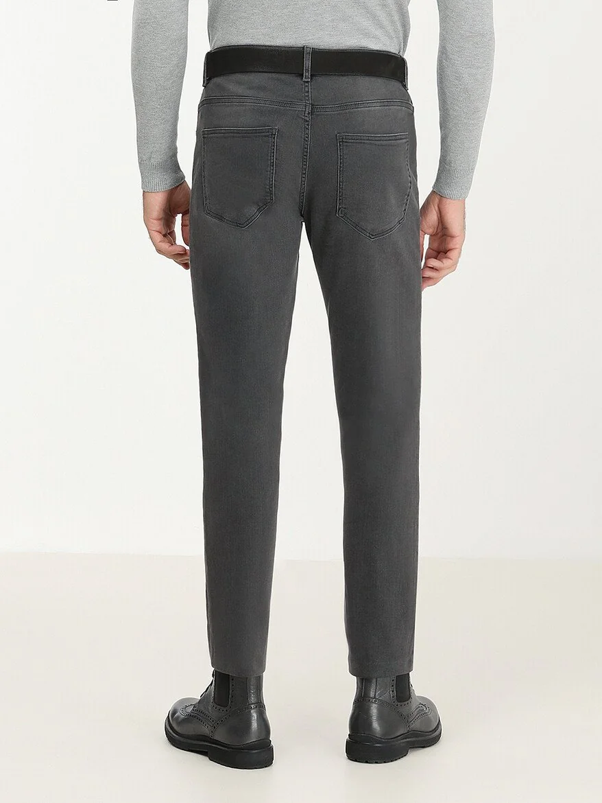 Antrasit Slim Fit Denim Pamuk Karışımlı Pantolon - 5
