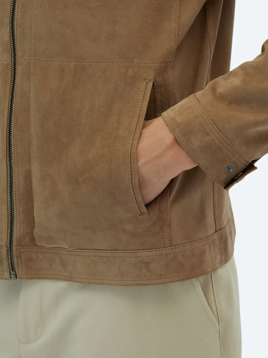 Beige Double-Sided Leather Coat - 7