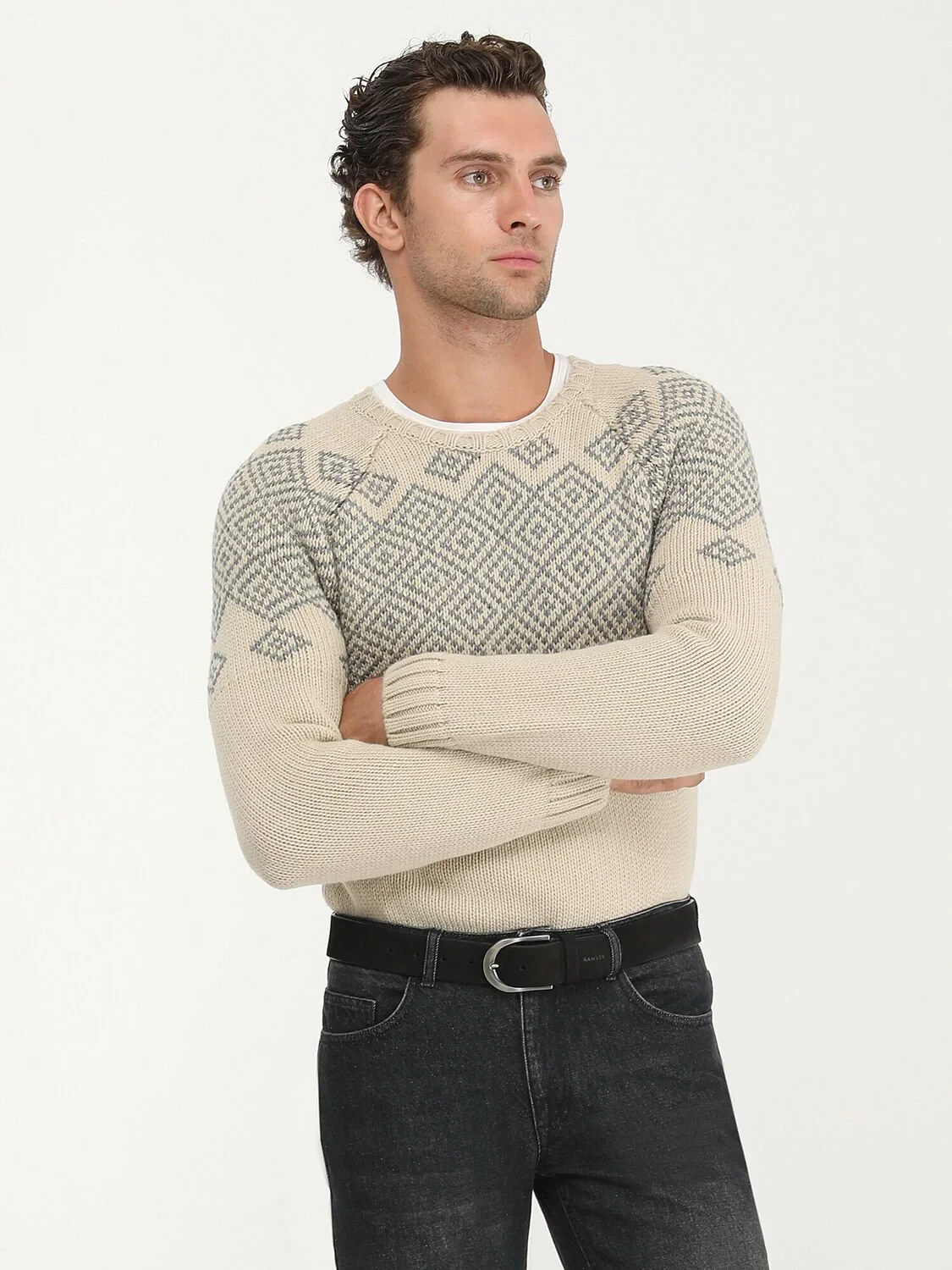 Beige Knitwear Sweatshirt - 3