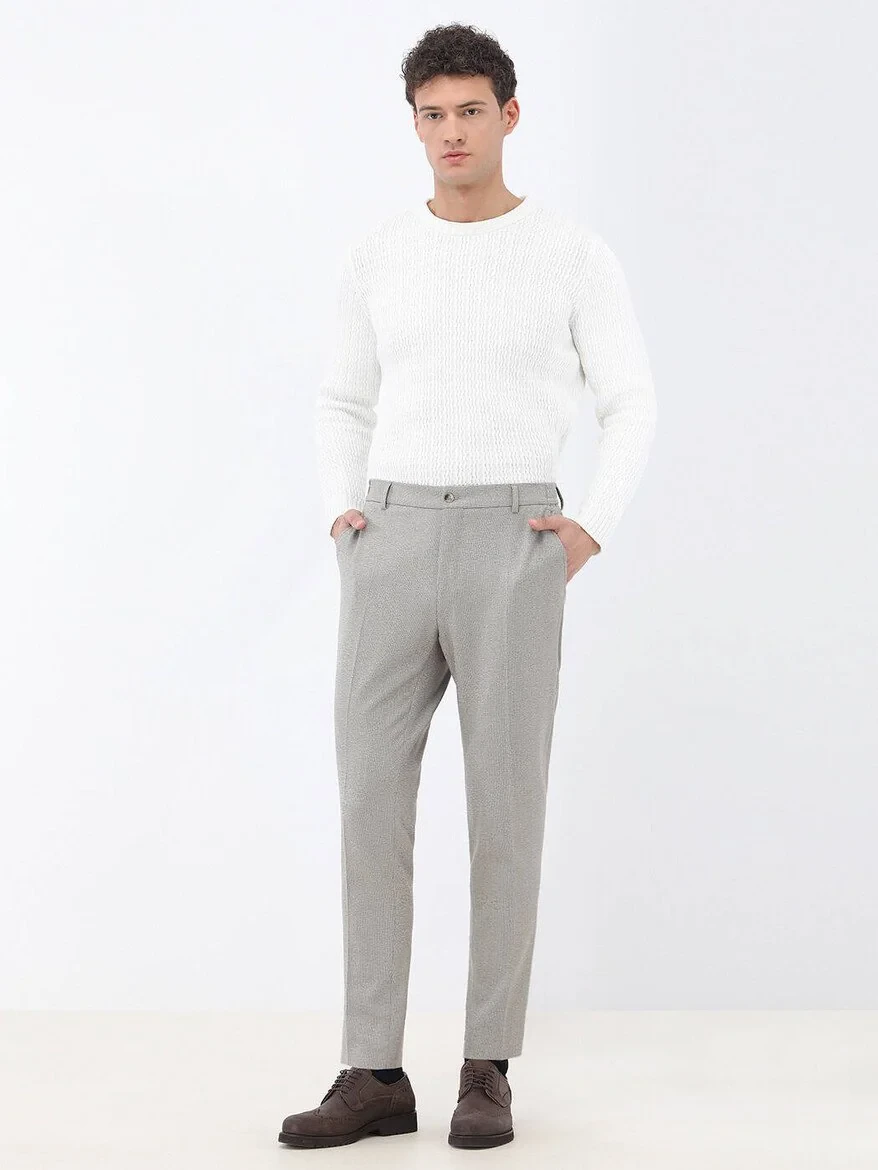 Beige Micro Slim Fit Suit - 5
