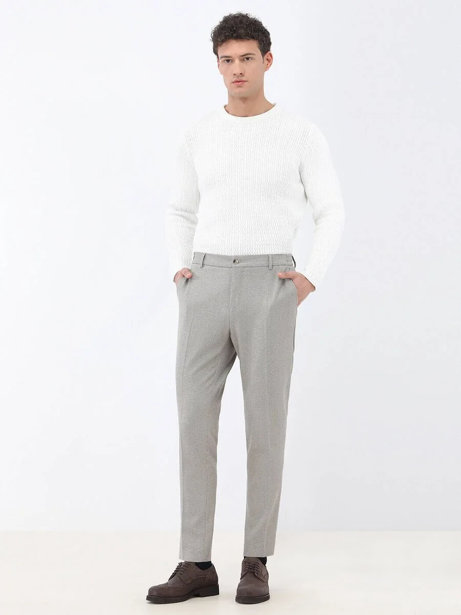 Beige Micro Slim Fit Suit - 5