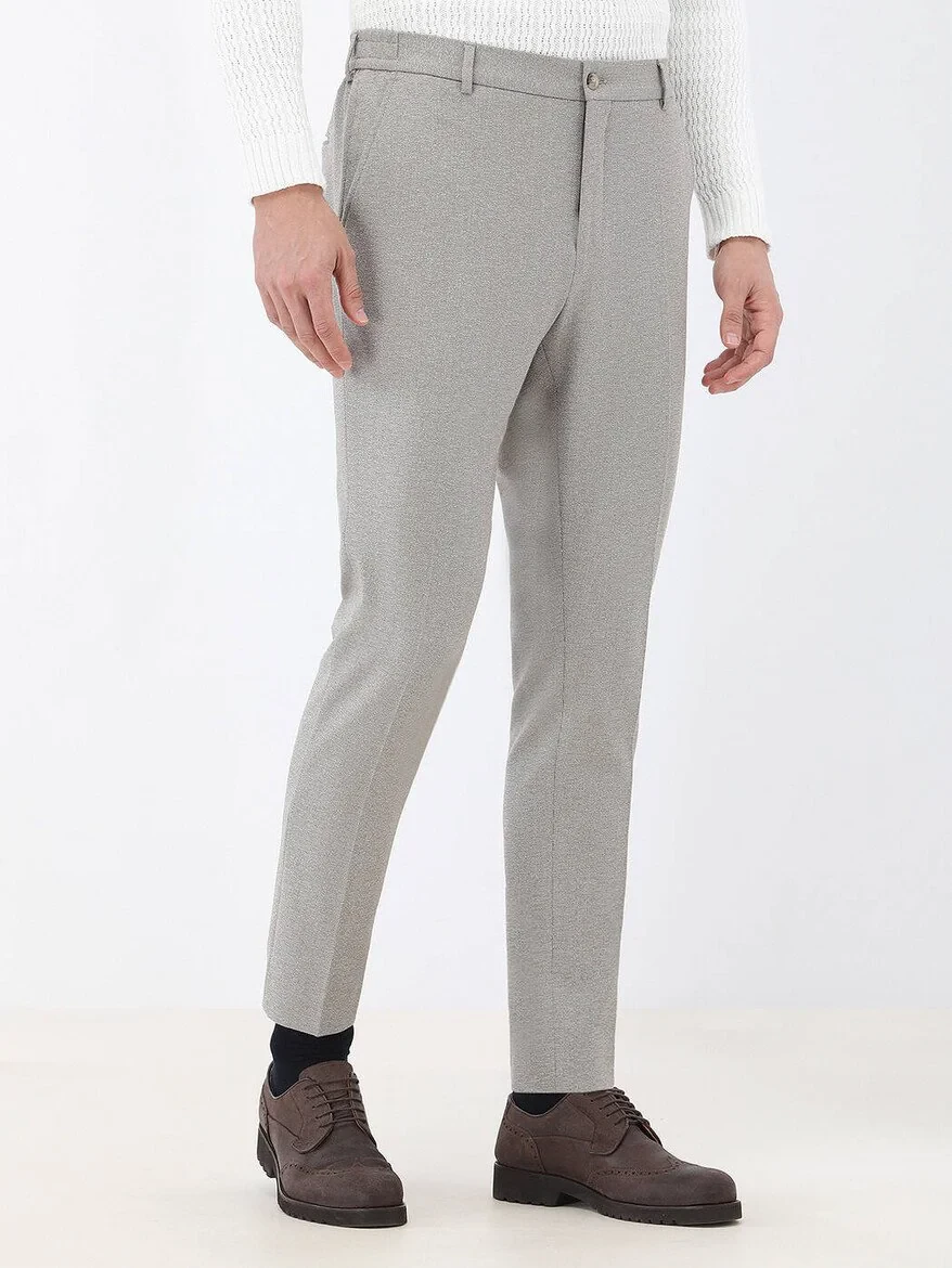 Beige Micro Slim Fit Suit - 6