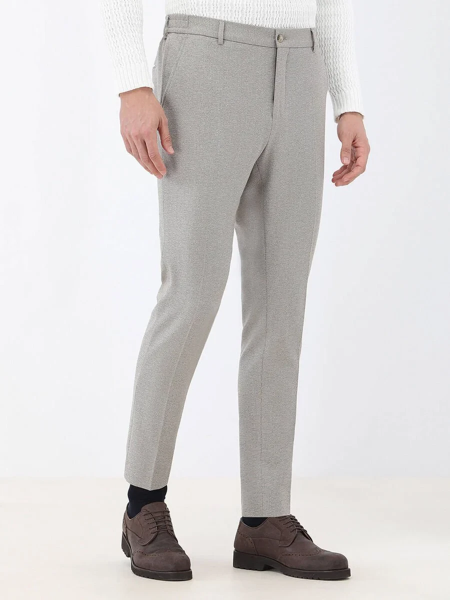 Beige Micro Slim Fit Suit - 6