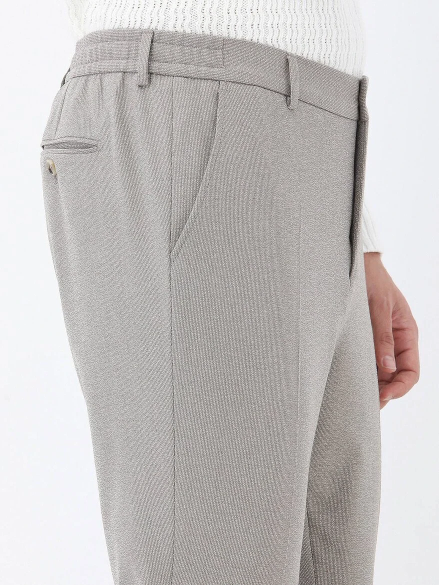 Beige Micro Slim Fit Suit - 9