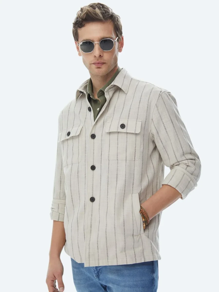 Beige Overshirt - 5