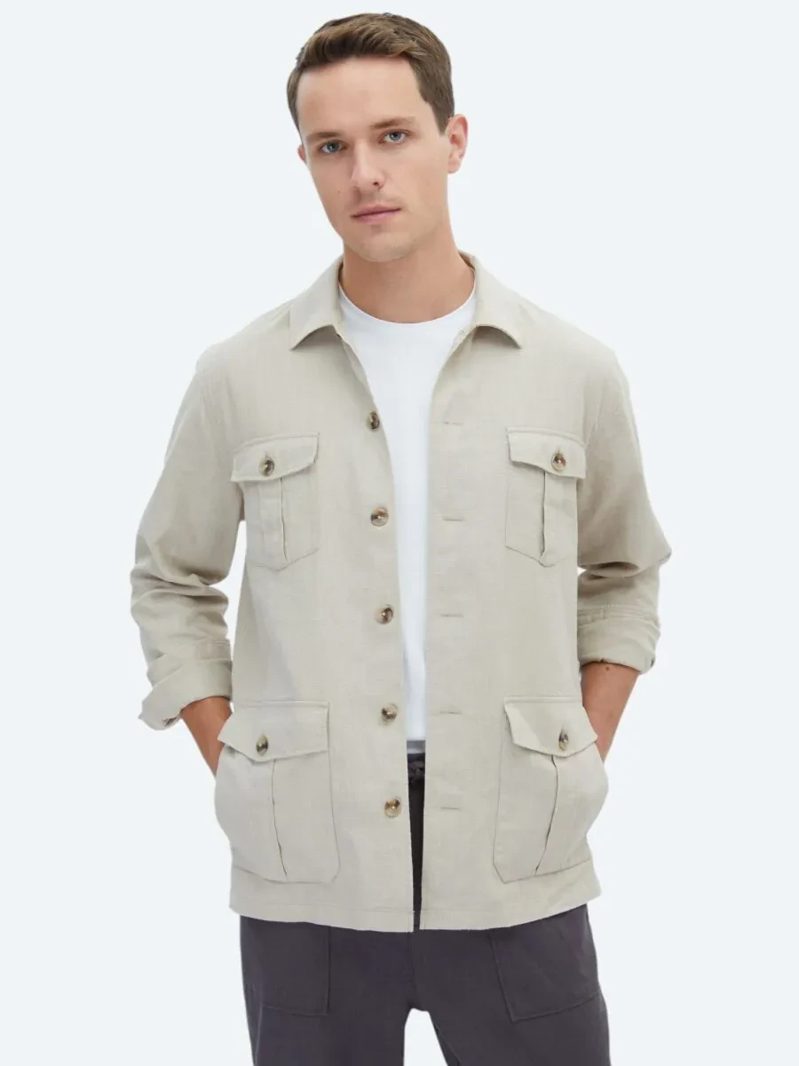 Beige Overshirt - 1