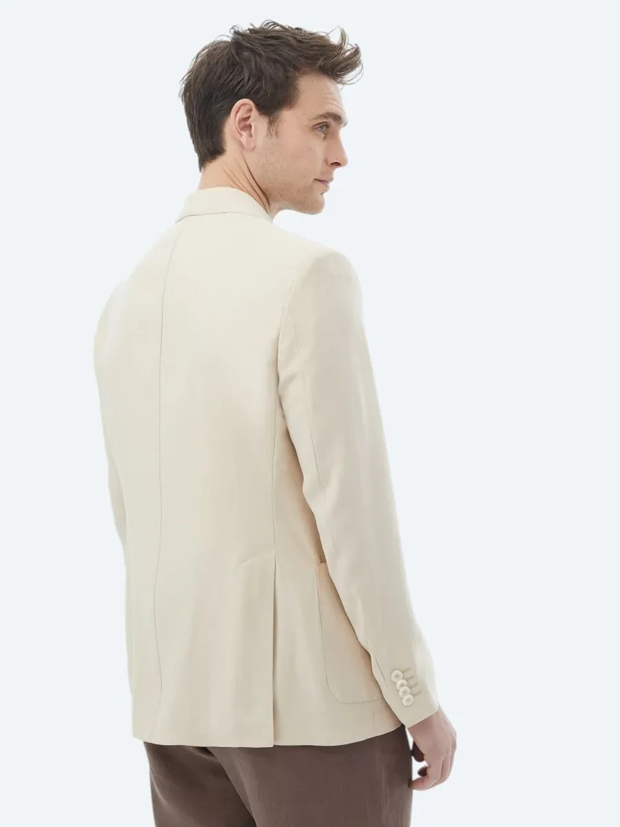 Beige Plain Modern Fit Suit - 21