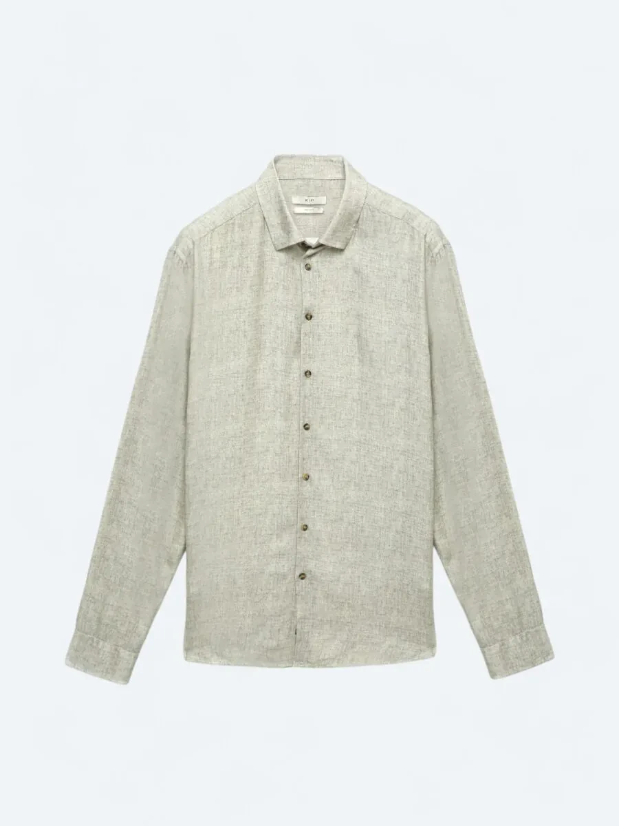 Beige Printed Regular Fit Weaving Casual Shirt - 6