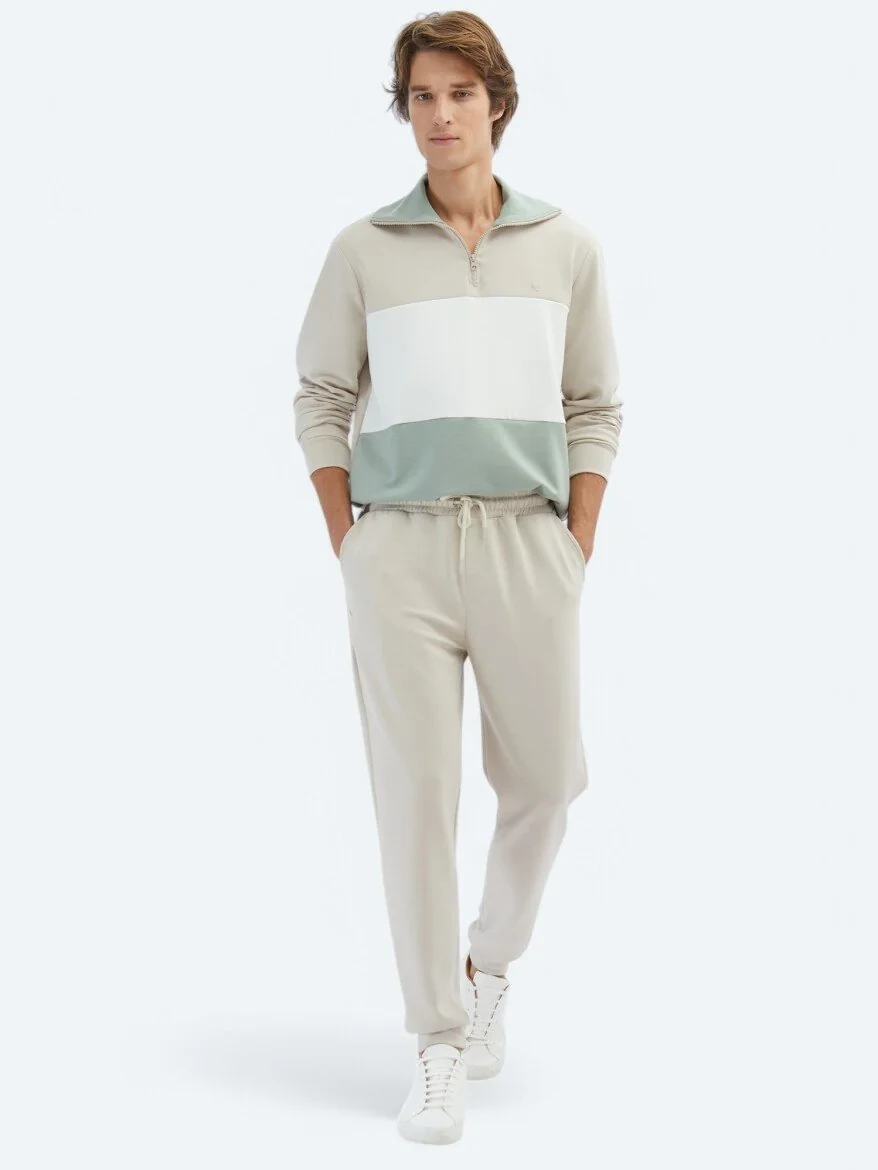 Beige Sweat Pants - 1