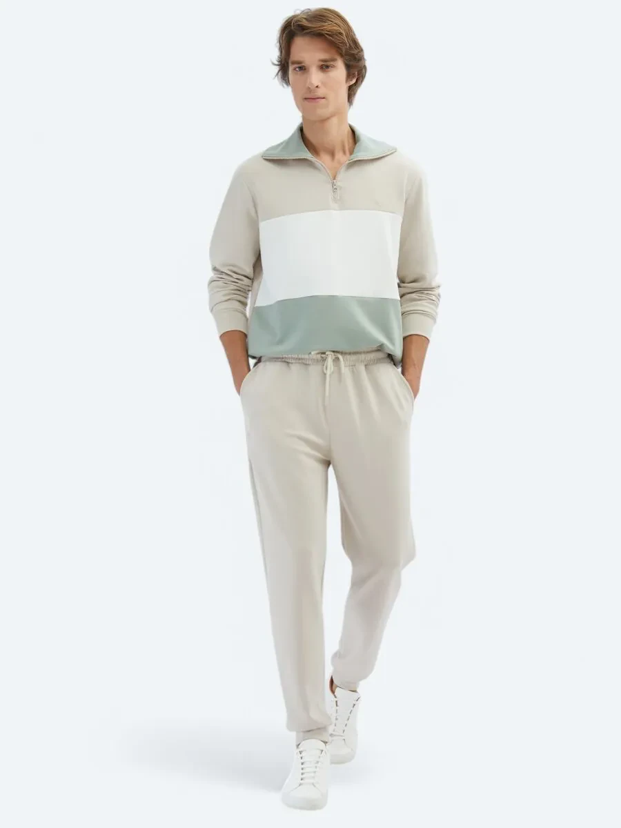 Beige Sweat Pants - 1