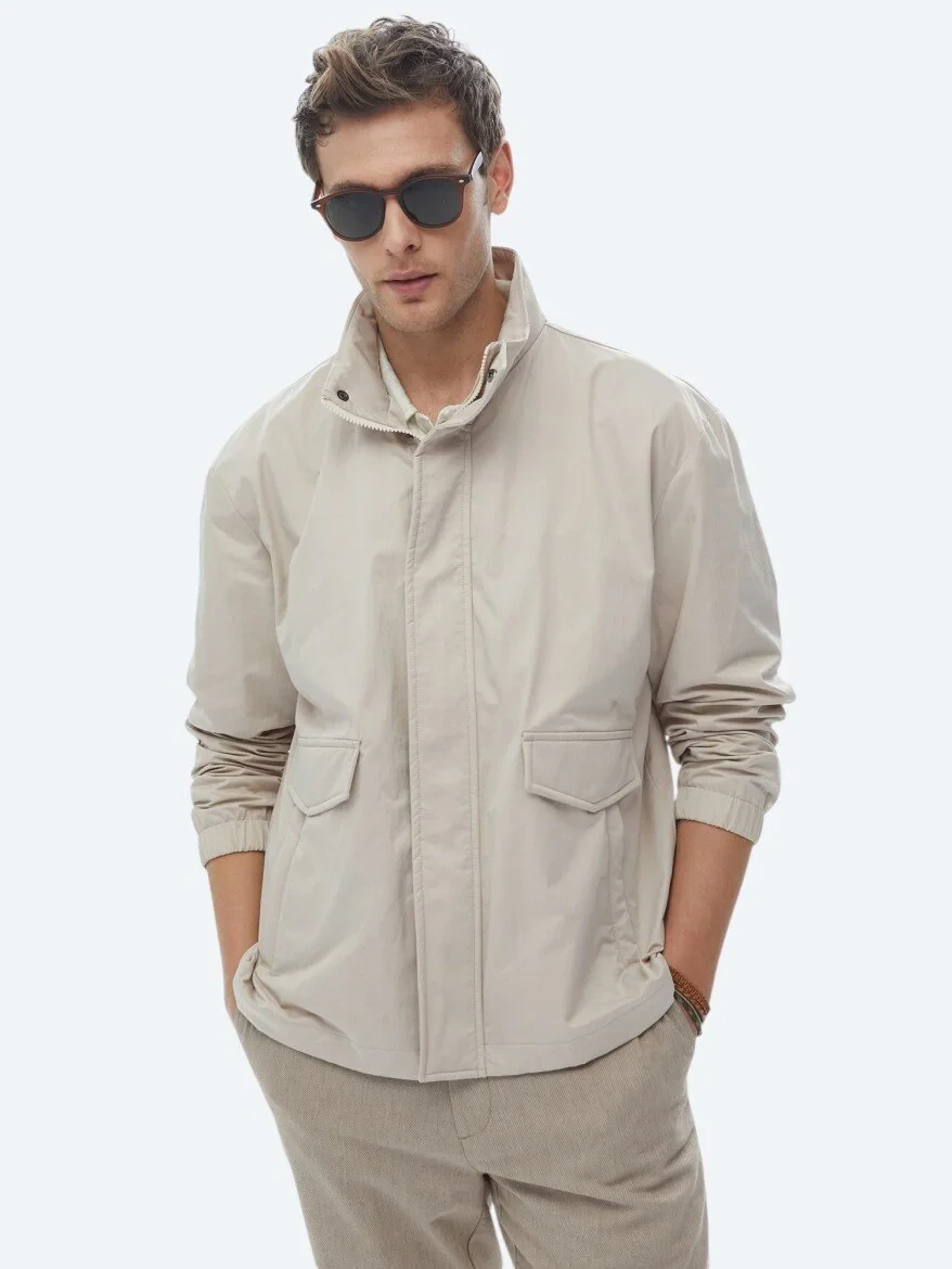 Beige Weaving Coat - 1