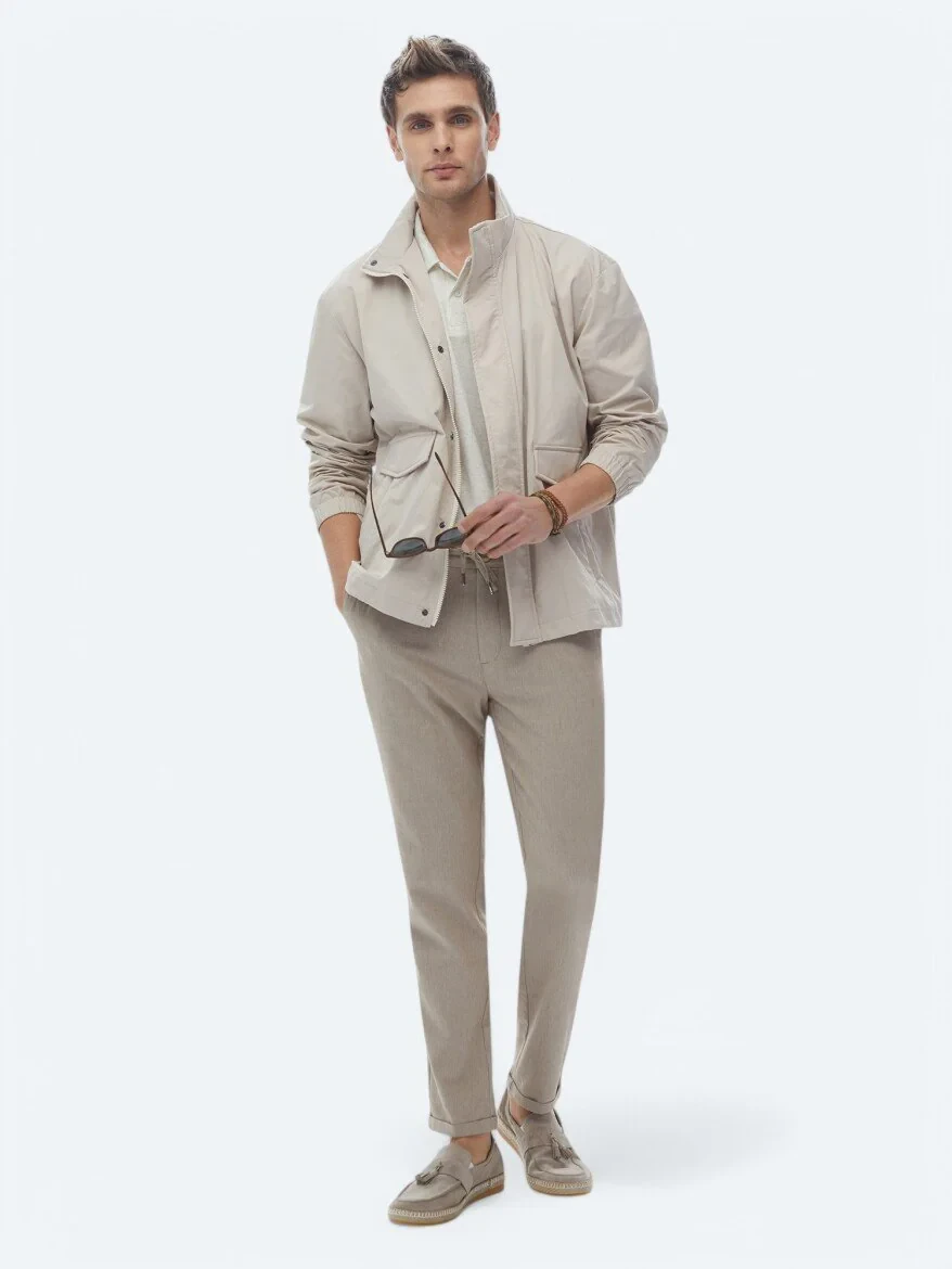 Beige Weaving Coat - 4