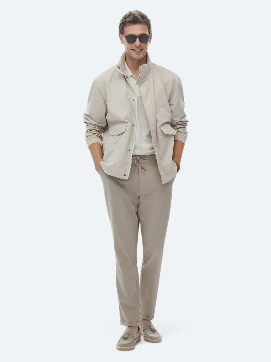 Beige Weaving Coat - 5