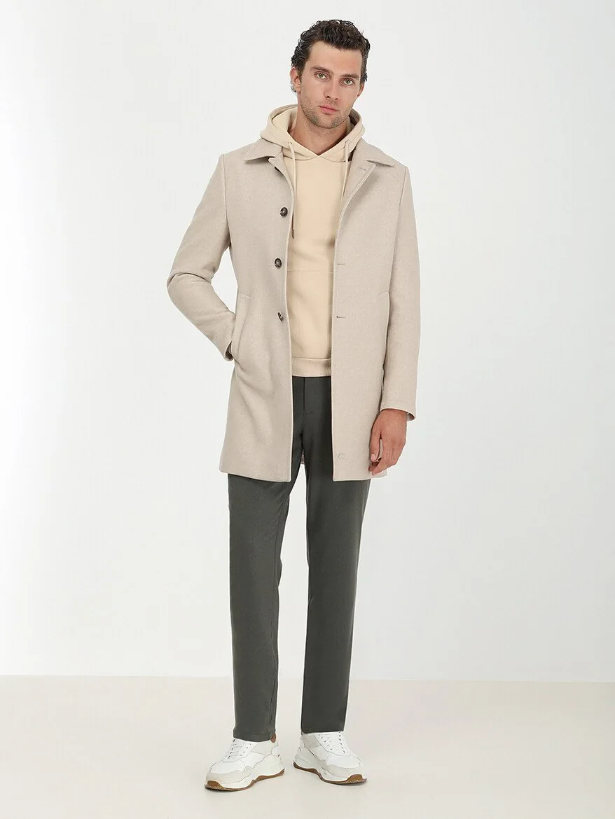 Beige Weaving Overcoat - 4