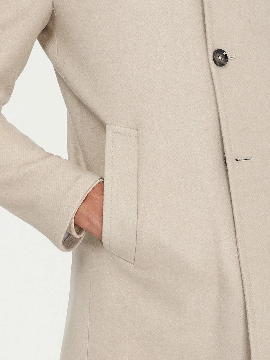 Beige Weaving Overcoat - 5